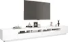 A white TV stand with a large flat-screen TV mounted above it, set against a white background. Náhled obrázku produktu