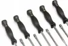 A set of six carburetor adjustment screwdrivers with black handles and silver metal shafts, arranged diagonally on a white background. Produktbild-Vorschau