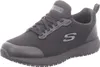 A single black Skechers work shoe is shown from a side-angle against a white background. Voir les images du produit