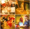 Collage of four images showing string lights in various settings, including people, decorations, and a laptop. Anteprima dell’immagine prodotto