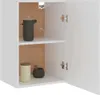 An open white cabinet with two shelves, displaying kitchenware items. Anteprima dell’immagine prodotto
