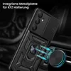 A black phone case with a ring holder is shown attached to a car vent mount. Produktbild-Vorschau