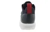 The back view of a blue and white sneaker. Produktbild-Vorschau