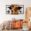 Wallity, World Map 1-L, Wanddeko, Nussbaum, Metall, 70 x Produktbild-Vorschau 3