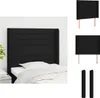 vidaXL Kopfteil mit Ohren Schwarz 83x16x118/128 cm Stoff -  Produktbild-Vorschau 1