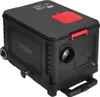 A black and red diesel heater with wheels and a handle. Voir les images du produit
