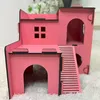 Hamsterhaus Mäusehaus Nagerhaus Holz Rosa 2-stöckig mit Produktbild-Vorschau 4