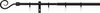 A black adjustable curtain rod with decorative scroll finials and rings. Produktbild-Vorschau