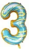 Palloncino in foil numero 3, circa 100 cm, ciambella Anteprima dell’immagine prodotto 2