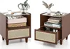 COSTWAY set di 2 comodini in bambù e rattan con cassetto, Anteprima dell’immagine prodotto 1