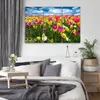 Triptychon auf leinwand blumen - farbig 60x40 cm Feeby Produktbild-Vorschau 2