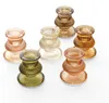 Omgoods - Set van 6 Ribbelglas Kaarsenhouders in Amber Productafbeelding-voorbeeld 1