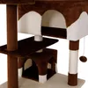 A close-up view of a multi-level cat tree with scratching posts and enclosed areas. Produktbild-Vorschau