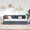 vidaXL Eckbettgestell mit Kopfteil Dunkelgrau 80 cm x 200 Produktbild-Vorschau 3