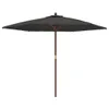 vidaXL Parasol z drewnianym drążkiem antracytowy 299x240 cm Podgląd zdjęcia produktu 1