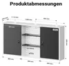 Wiltec Werkzeugschrank aus Stahl grau 60x120x19cm Produktbild-Vorschau 3