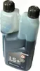 A product shot of a two-compartment bottle of two-stroke oil. Produktbild-Vorschau