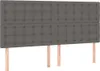 vidaXL Kopfteil Grau 160x5x118/128 cm Kunstleder Produktbild-Vorschau 1