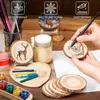 Kurtzy 50er Pack Natürliche Runde Holzscheiben zum Basteln Produktbild-Vorschau 2