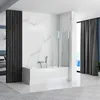 A modern bathroom with a bathtub and shower screen. Produktbild-Vorschau