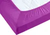 A close-up view of a purple fitted sheet on a mattress. Produktbild-Vorschau