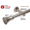 A close-up view of a metal curtain rod with measurement annotations. Produktbild-Vorschau