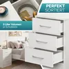 CASARIA® Nachttisch Weiß 3 Schubladen Kabelführung Produktbild-Vorschau 3