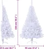 vidaXL Sztuczna pół choinka ze stojakiem biała 150 cm PVC Podgląd zdjęcia produktu 7