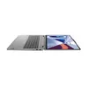 A silver laptop is shown open, with the screen displaying a colorful graphic. The laptop is positioned on a white background. Produktbild-Vorschau