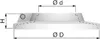 A technical drawing of a white pipe fitting with dimensions indicated. Náhľad obrázku produktu