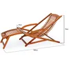 CASARIA Sonnenliege Akazienholz, 160x70x74 cm, creme, Produktbild-Vorschau 5