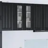 vidaXL Nástenná sklenená skriňa LUCCA, čierna, 60 x 31 x 80 Náhľad obrázku produktu 2