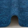 Konturenschnitt Hochflor Langflor Teppich Frieda Blau Rund, Produktbild-Vorschau 3