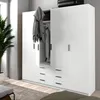 Spell Kleiderschrank B183 cm 4 Türen und 3 Schubladen weiß. Produktbild-Vorschau 12