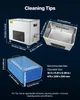 Diagrams and dimensions of an ultrasonic cleaner and its basket. Náhľad obrázku produktu