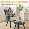 Patchwork Ohrensessel mit Hocker Massivholzbeine Produktbild-Vorschau 5
