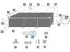 Diagram showing parts of a pool support system. Produktbild-Vorschau