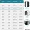 A table showing different sizes, power outputs, room sizes, and types of radiators, along with illustrative images of radiators. Produktbild-Vorschau