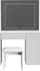 A white vanity table with a mirror and a stool, set against a white background. Náhled obrázku produktu