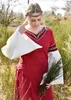 Mittelalterkleid Alvina, rot/natur mit Stickerei - Produktbild-Vorschau 4