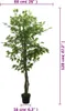 vidaXL Umelý strom Ficus 630 listov 120 cm zelený Náhľad obrázku produktu 4