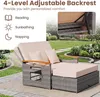 KOMFOTTEU Sonnenliege Rattan, Gartenliege mit Ottomane, Produktbild-Vorschau 5