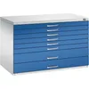 CP 7100 Planschrank lichtgrau, enzianblau 8 Schubladen Produktbild-Vorschau 3