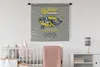 MuchoWow® Wandteppich Wandbehang Rennwagen - Flagge - Retro Produktbild-Vorschau 1