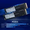 Two SSDs are shown in a diagonal perspective with a blue background and light streaks. A bar graph comparing SSD speeds is also visible. Náhľad obrázku produktu