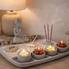 Ensemble de jardin zen 23 × 23 cm en ciment – Mini jardin Voir les images du produit 3