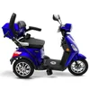 A blue electric scooter is shown from a side angle against a white background. Produktbild-Vorschau