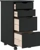 vidaXL Armadio a rotelle con cassetti MOSS Nero in legno di Anteprima dell’immagine prodotto 6