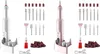 A split image showing two nail drill kits, one in white and one in pink, each with various drill bits and sanding bands. Produktbild-Vorschau