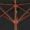vidaXL Parasol avec mât en bois noir 150x200 cm Voir les images du produit 14